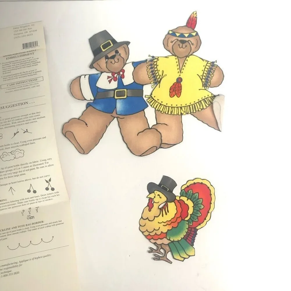 daisy kingdom‎ little bear brave 6961 no sew fabric appplique cute bears turkey